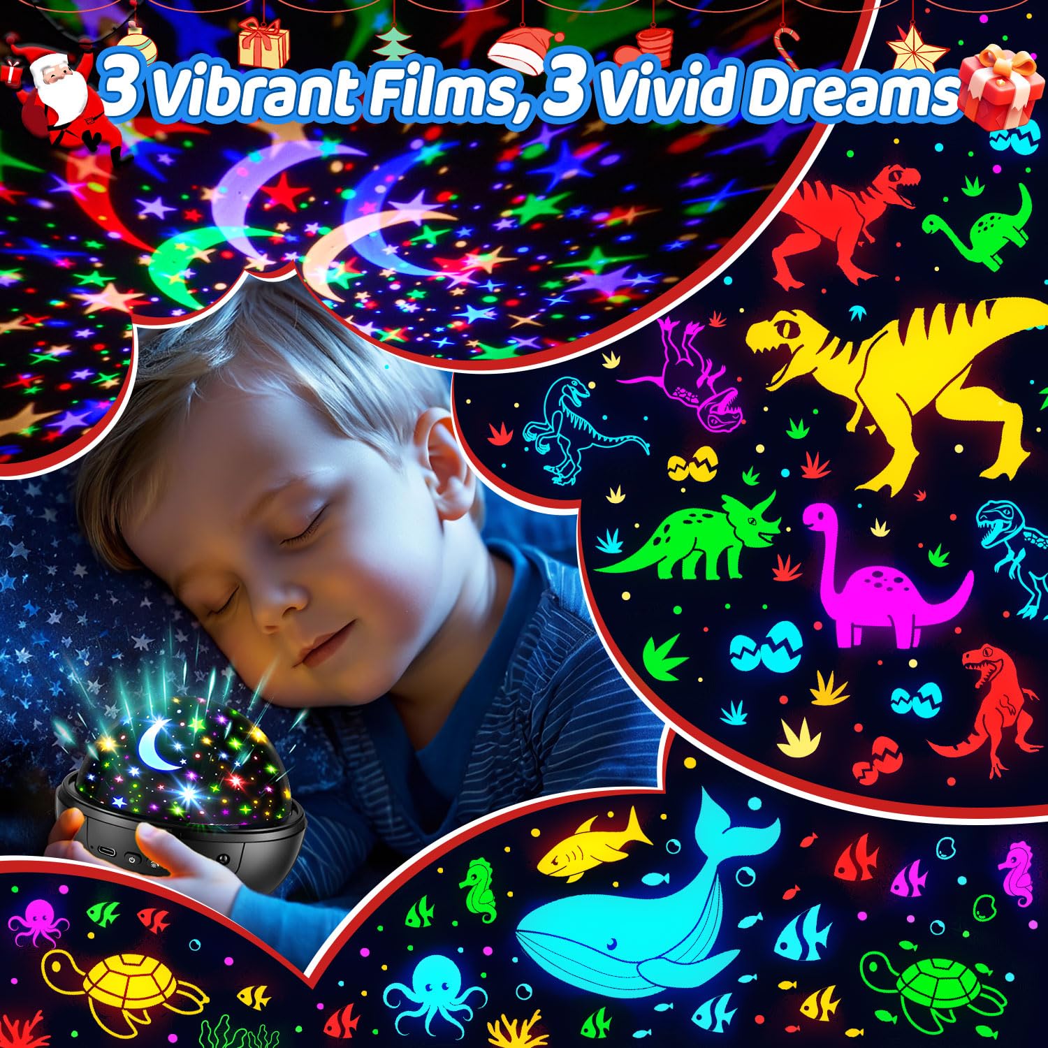 COOLNIGHT close-up of dinosaur film detail, clear shapes for playtime