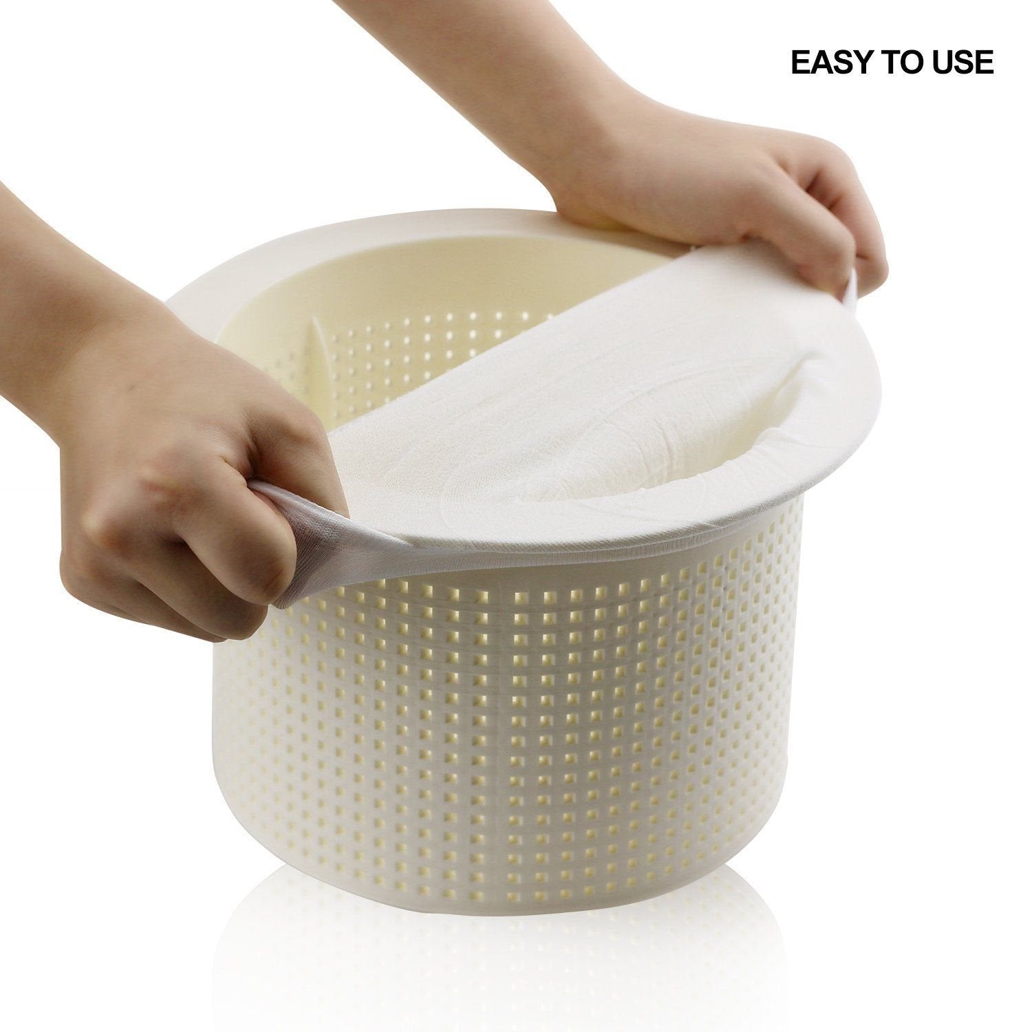 Coopache stretch fit over a skimmer basket demonstrating easy installation and secure hold
