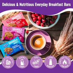Cooper Street variety layout with blueberry pomegranate cranberry bars for choices