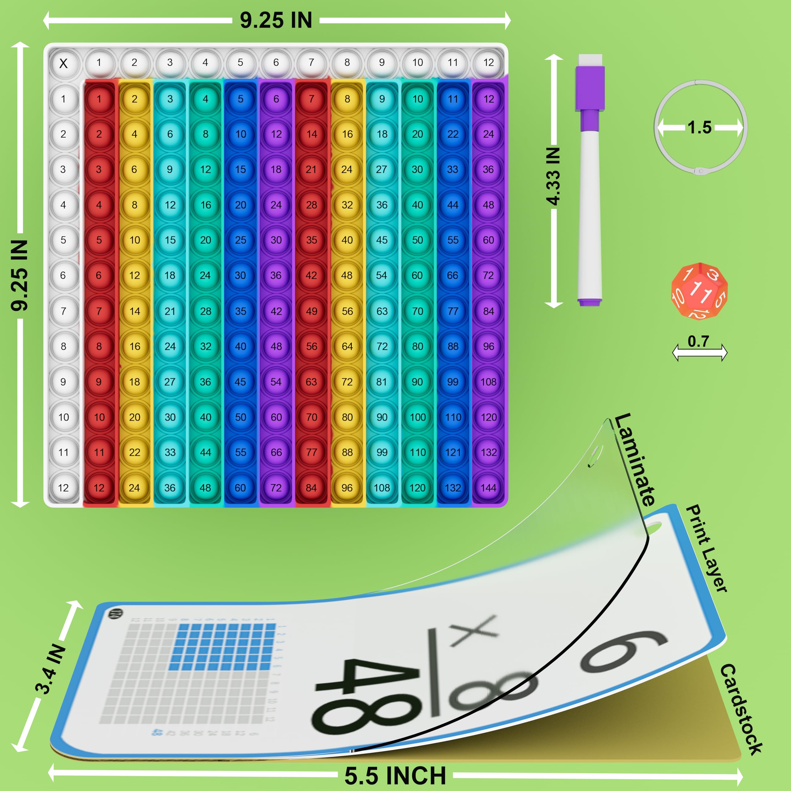 COOVA dry-erase practice board and markers for reusable written practice