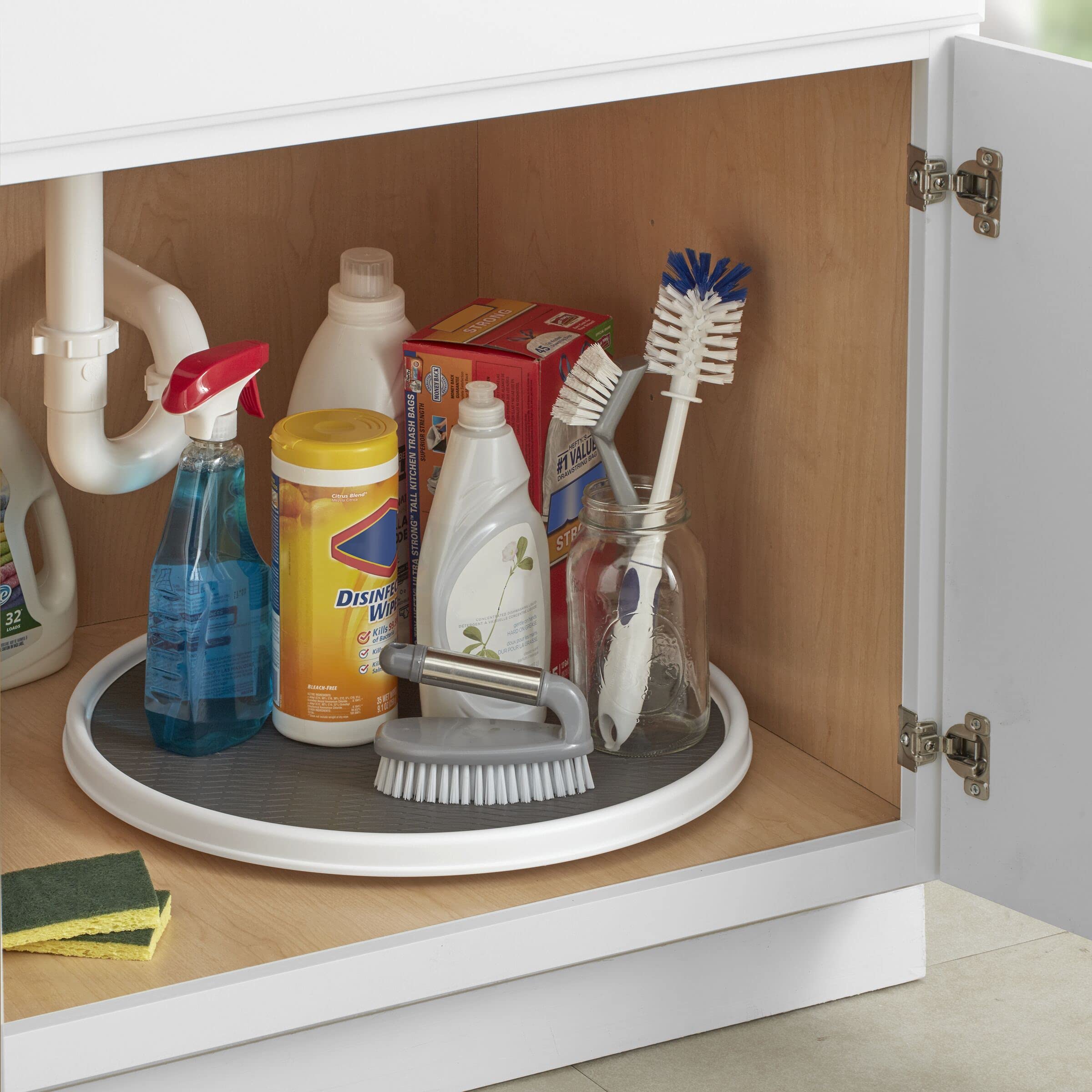 Copco on countertop with spice jars showing quick access and tidy meal prep benefit