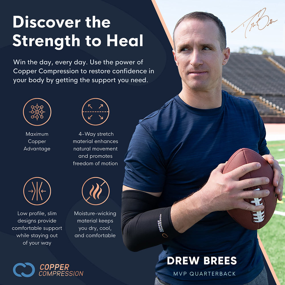 Copper Compression ankle and knee detail highlighting secure fit and mobility