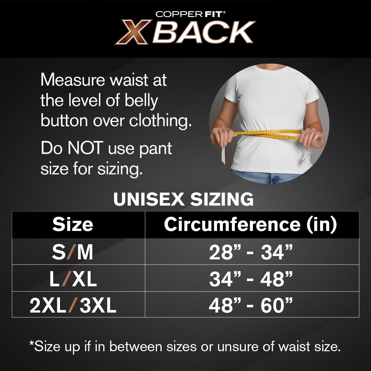 Copper Fit detailed shot of X-style adjustable straps for tailored compression