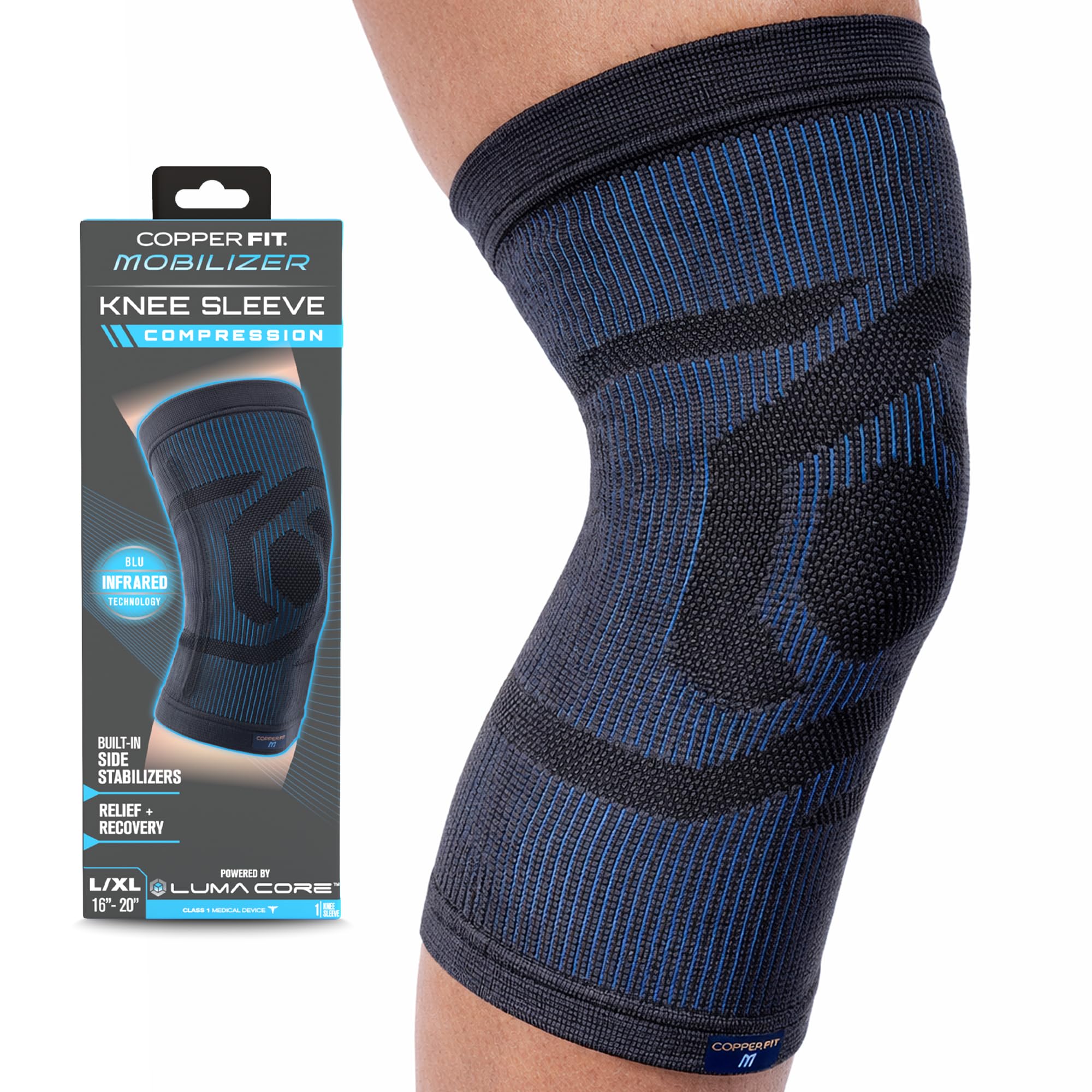 Copper Fit front view of sleeve showing fit and compression benefit