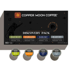 Copper Moon K-Cup pod lid close-up displaying blend label and clear identification