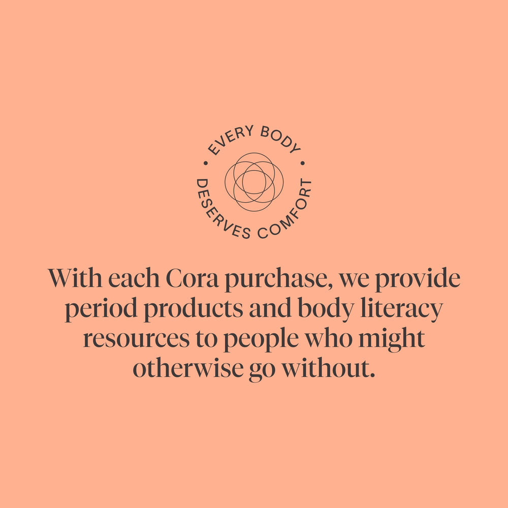 Cora product label and ingredients panel showing transparency and safety benefit