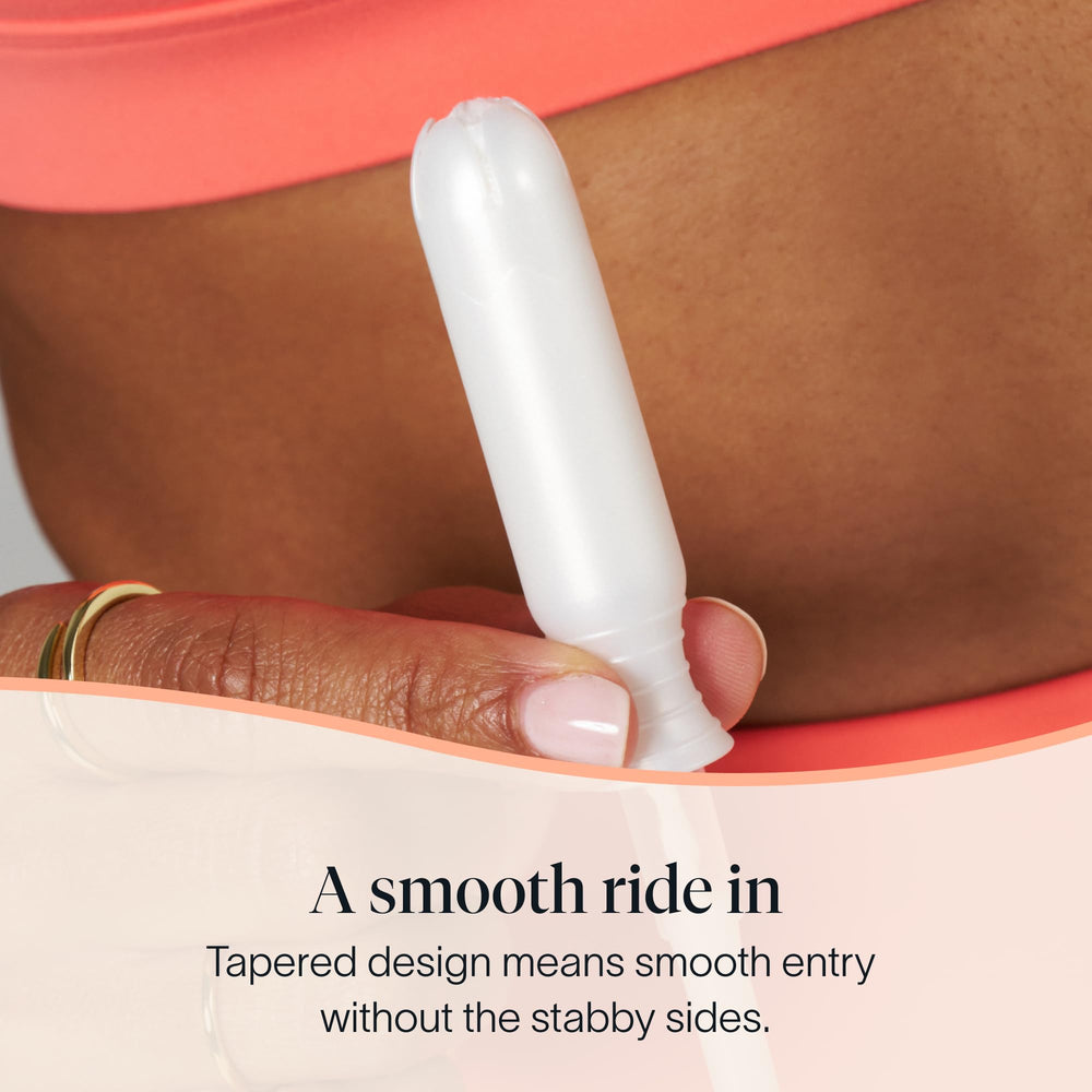 Cora open pack revealing neat tampon layout and compact applicators