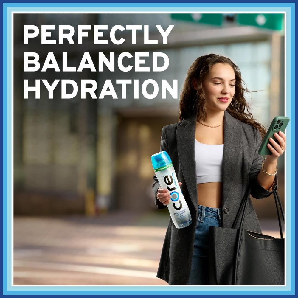 Core bottle body showing 100% recycled plastic construction benefit