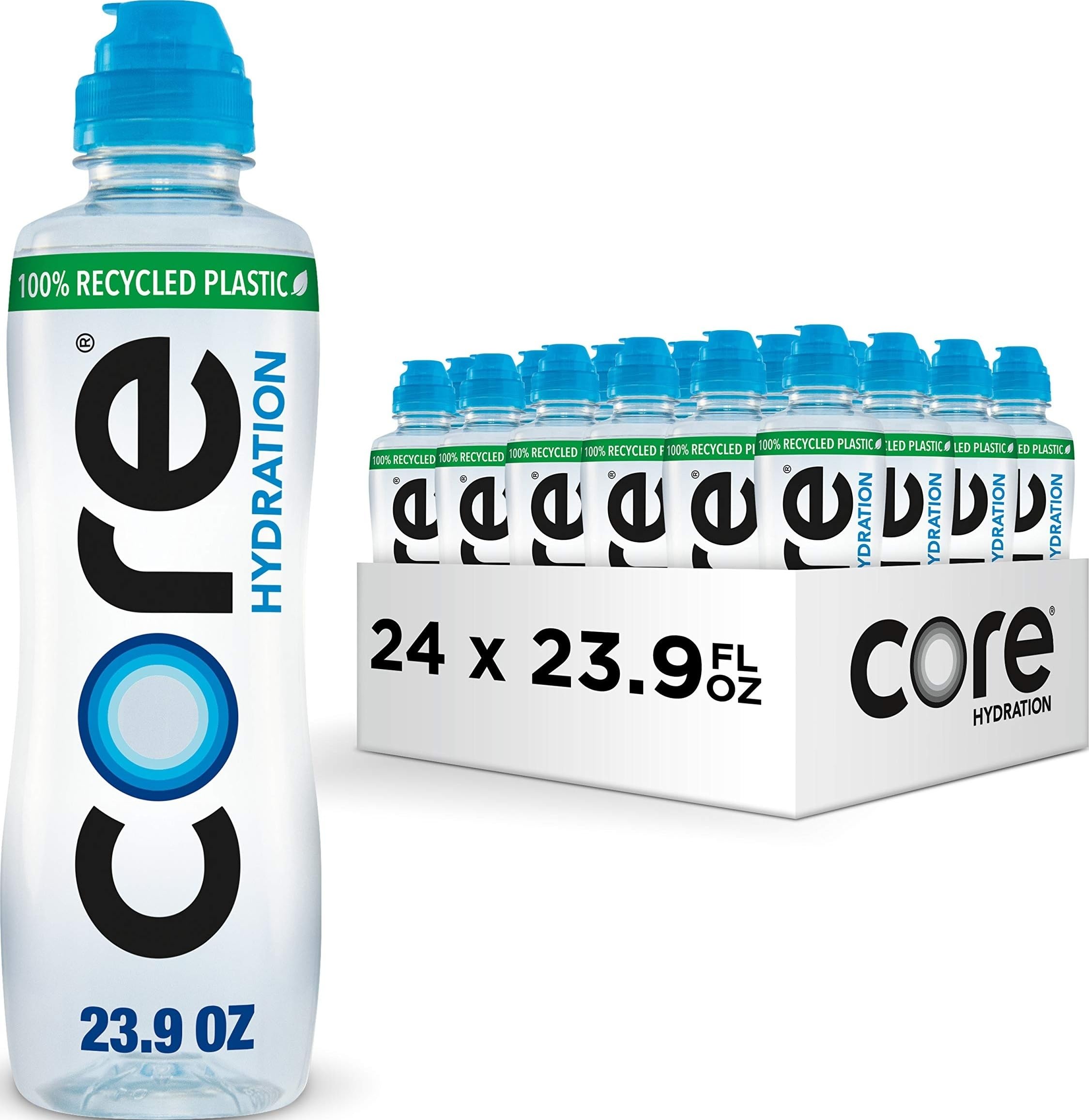 Core bottle front view showing label and clean design, promoting clarity