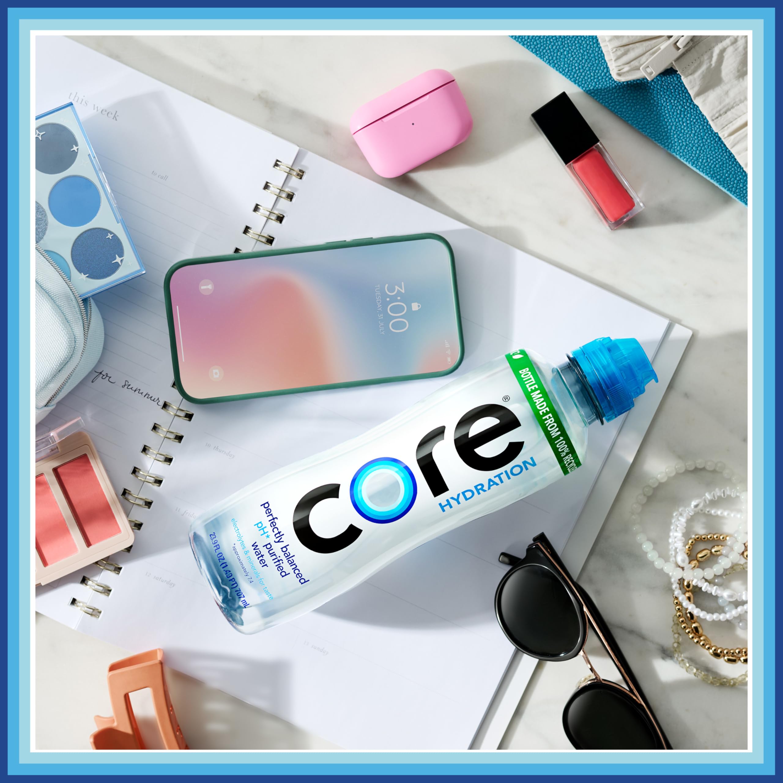 Core bottle inside backpack pocket showing portability and protection