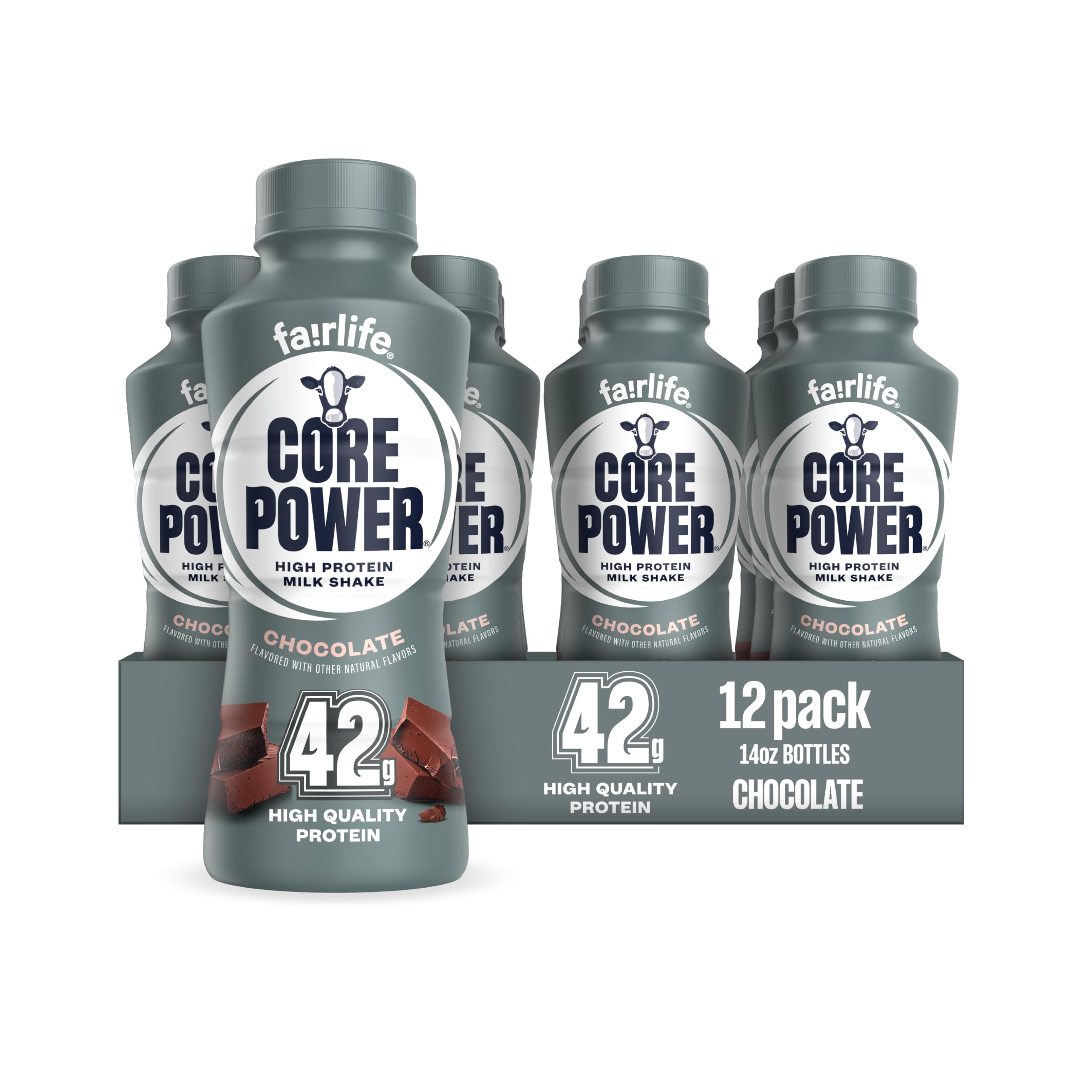Core Power front packaging showing chocolate bottle and recovery focus