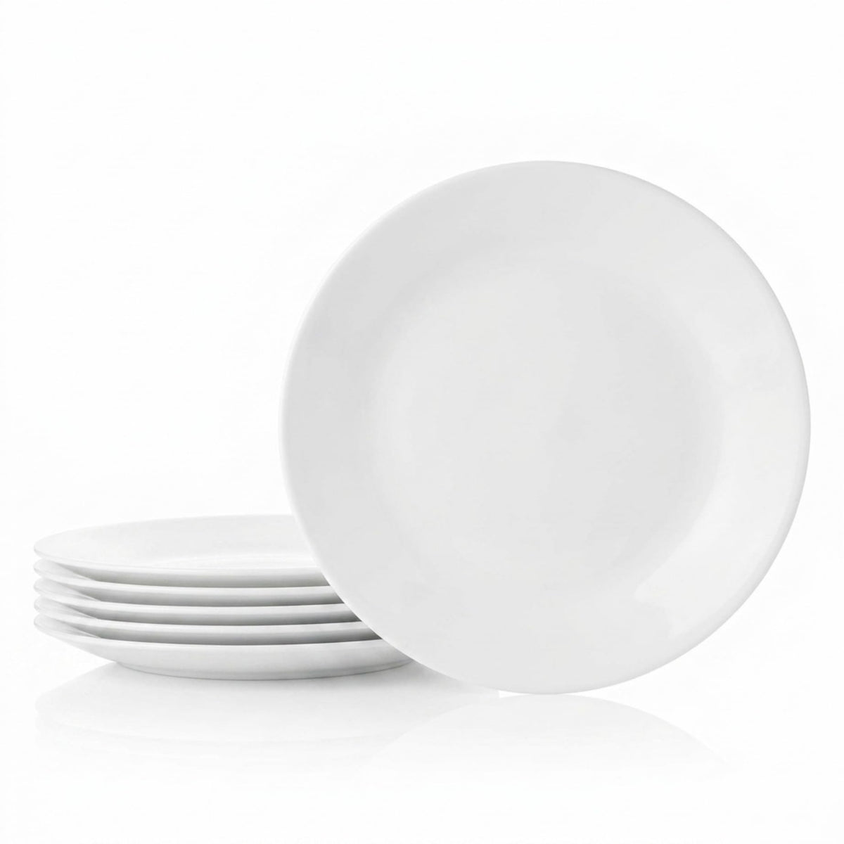Corelle winter frost front packaging showing clean white plates and set benefit
