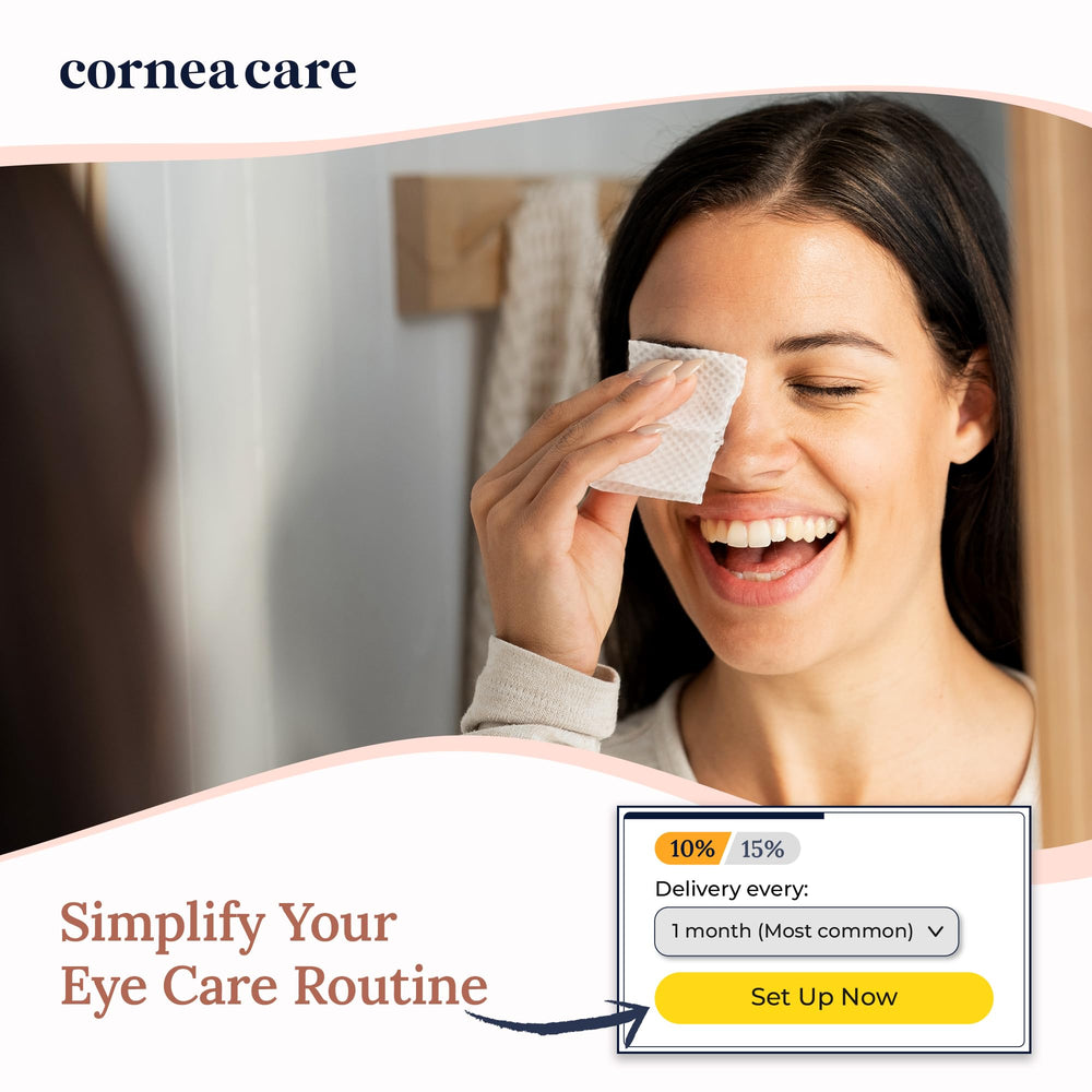 CorneaCare Rise 30-count box next to everyday items for size and scale