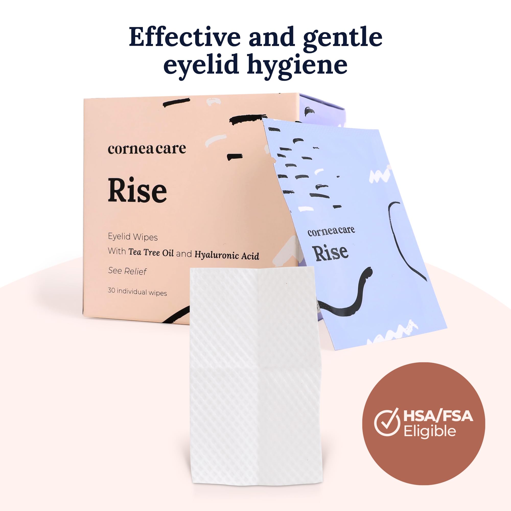 CorneaCare Rise wipe fabric texture close-up showing soft weave for gentle cleansing