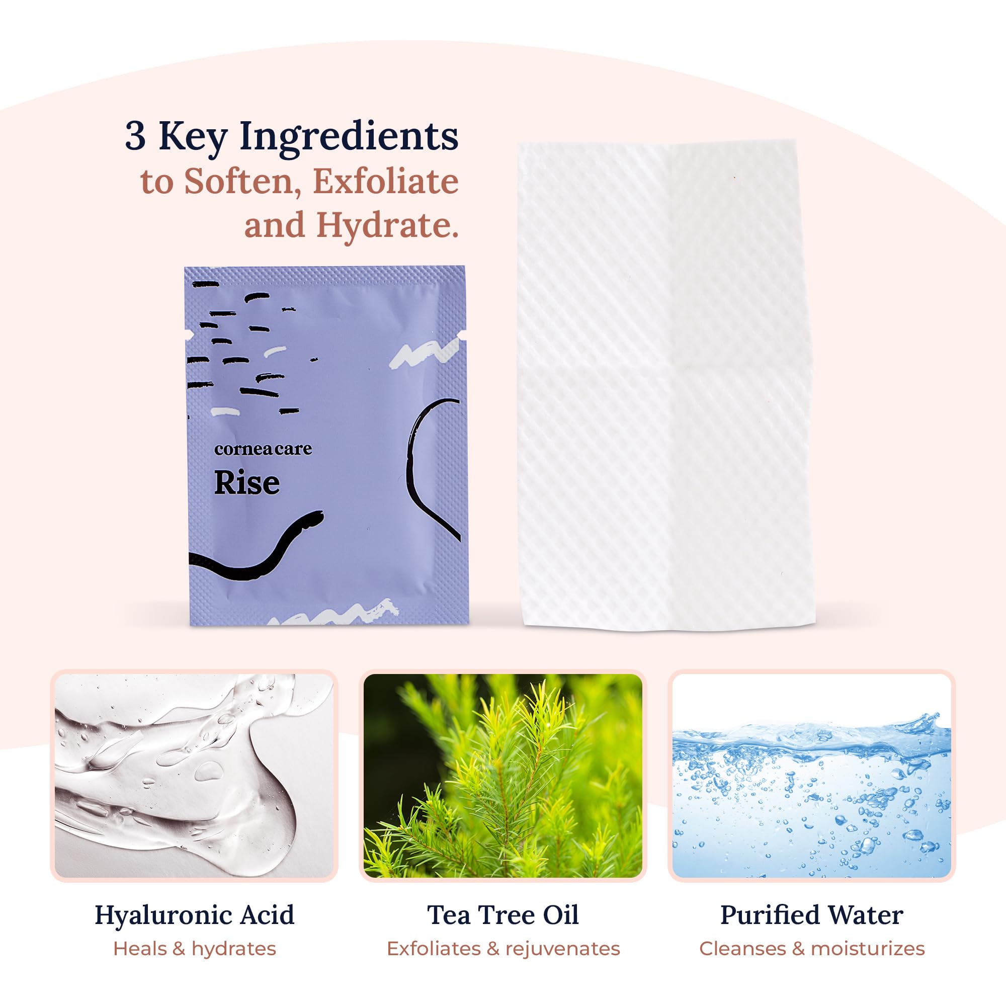 CorneaCare Rise individual pack in a travel pouch for hygiene on the go