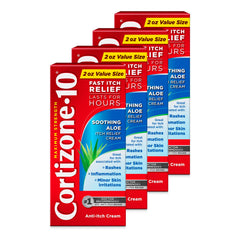 Cortizone 10 four-pack front packaging showing convenience and quick access