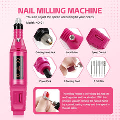 COSCELIA electric nail drill close-up showing ergonomic grip and bits