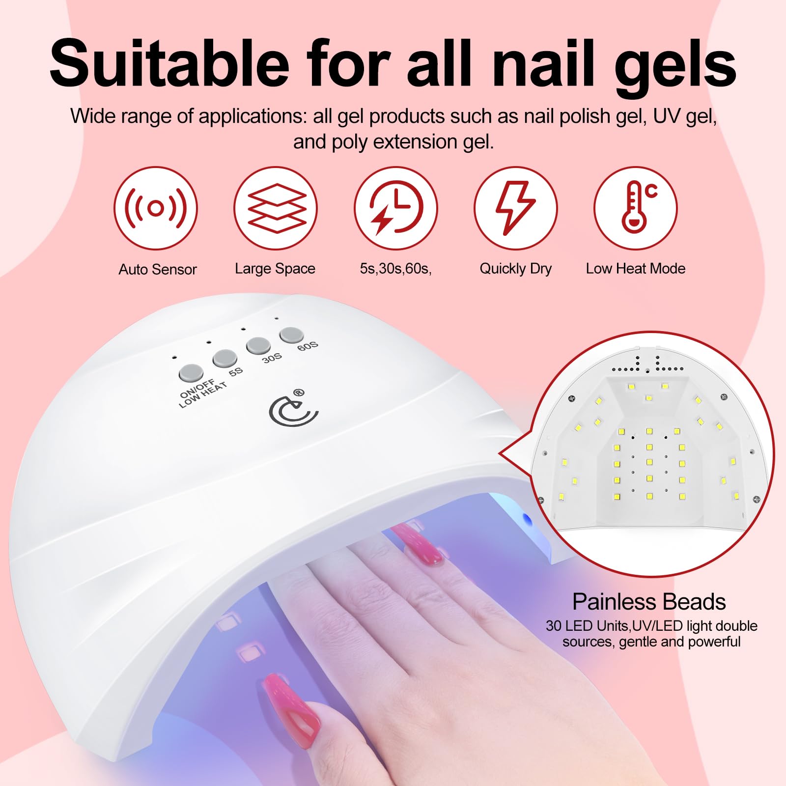 COSCELIA in-use manicure station with lamp and tools for efficient at-home salon results