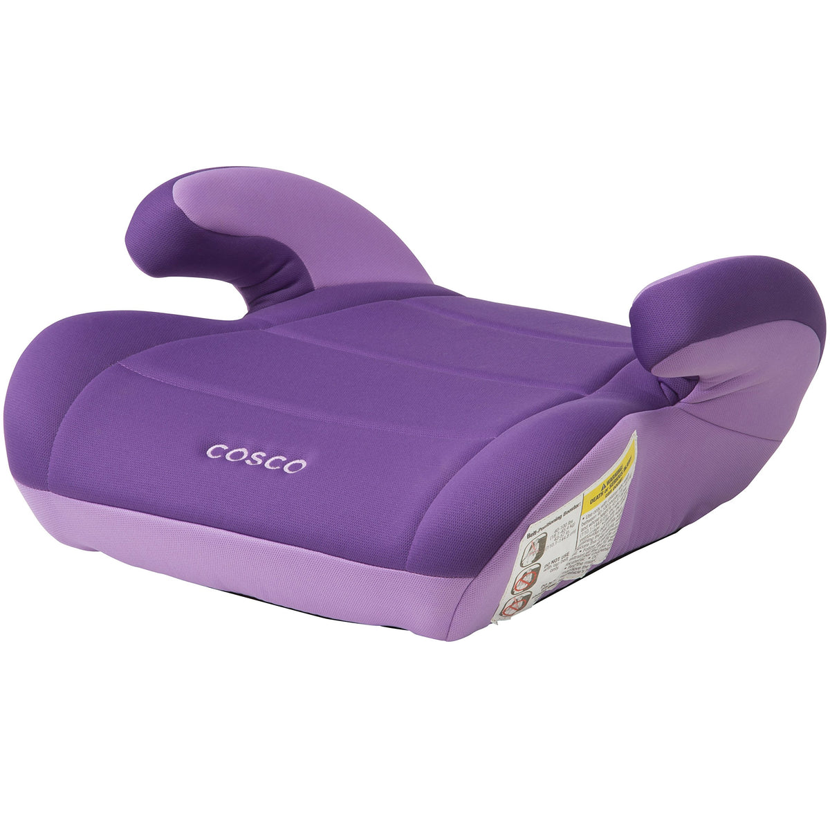 Cosco Topside front view grape showing compact, padded booster for comfort