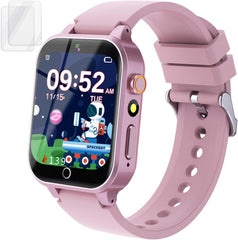 Cosjoype front-facing watch showing colorful home screen and benefits of easy navigation