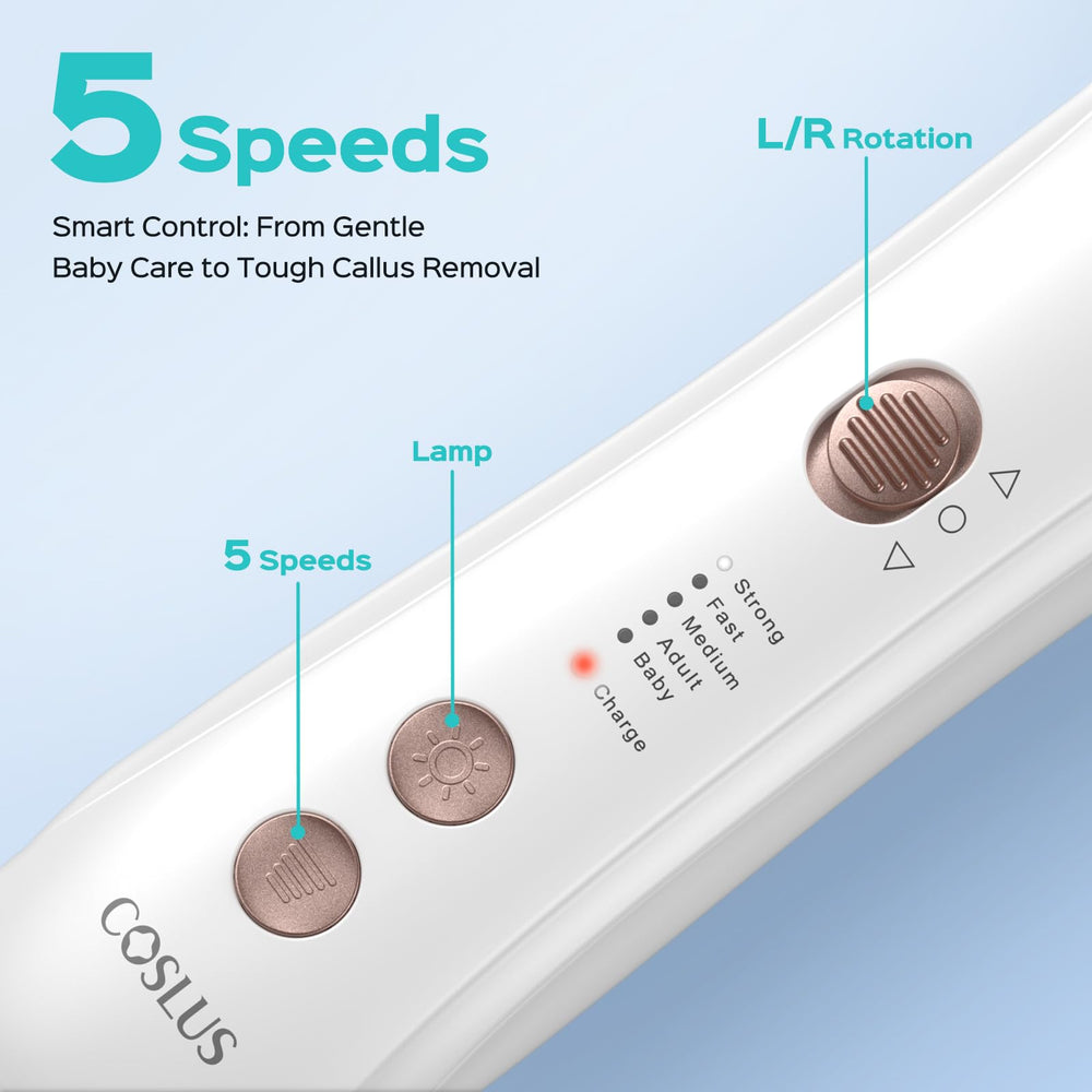 COSLUS C43 LED light and debris cover detail for precise, cleaner filing