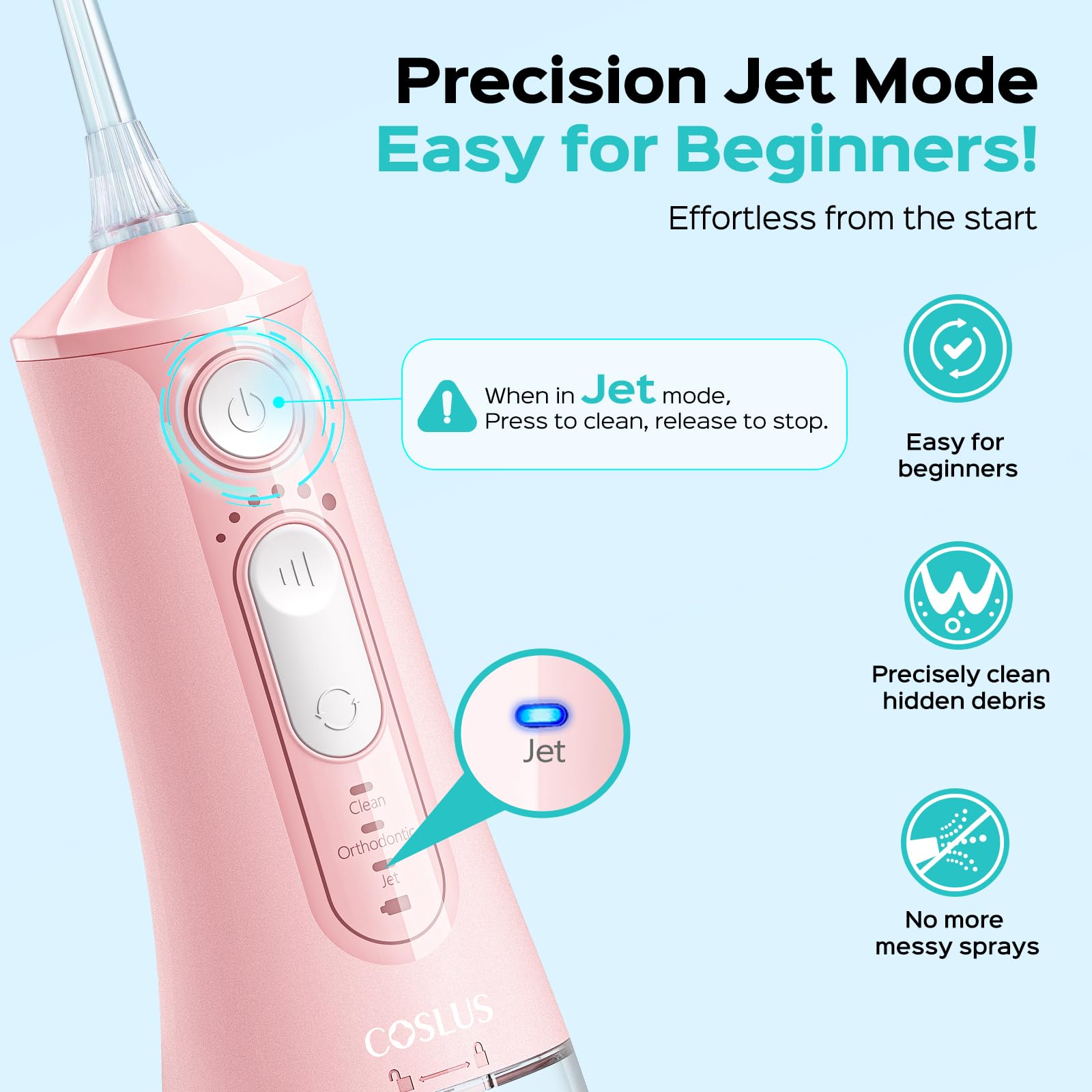 COSLUS C51 tucked inside a travel bag demonstrating on-the-go oral care convenience