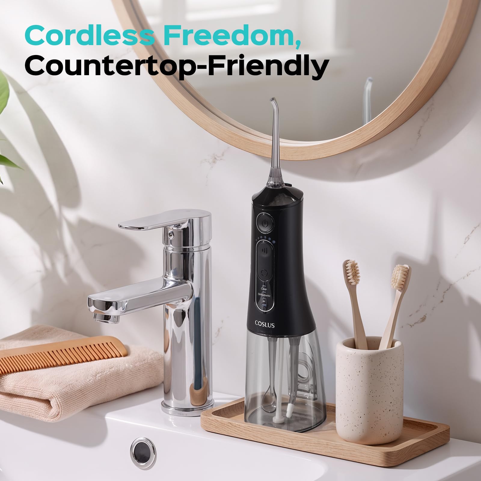 COSLUS C51 300ml wide-open tank view for quick spill-free filling