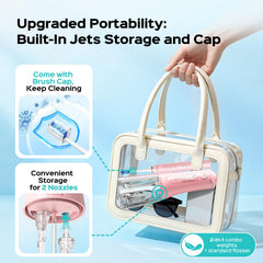 COSLUS travel storage open with nozzles and brush caps organized for easy packing