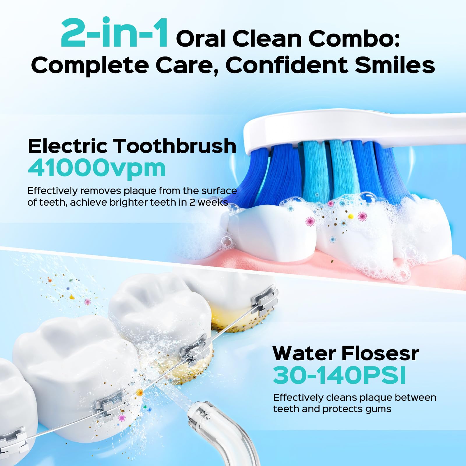 COSLUS water flosser nozzle detail showing tip design for precise interdental cleaning