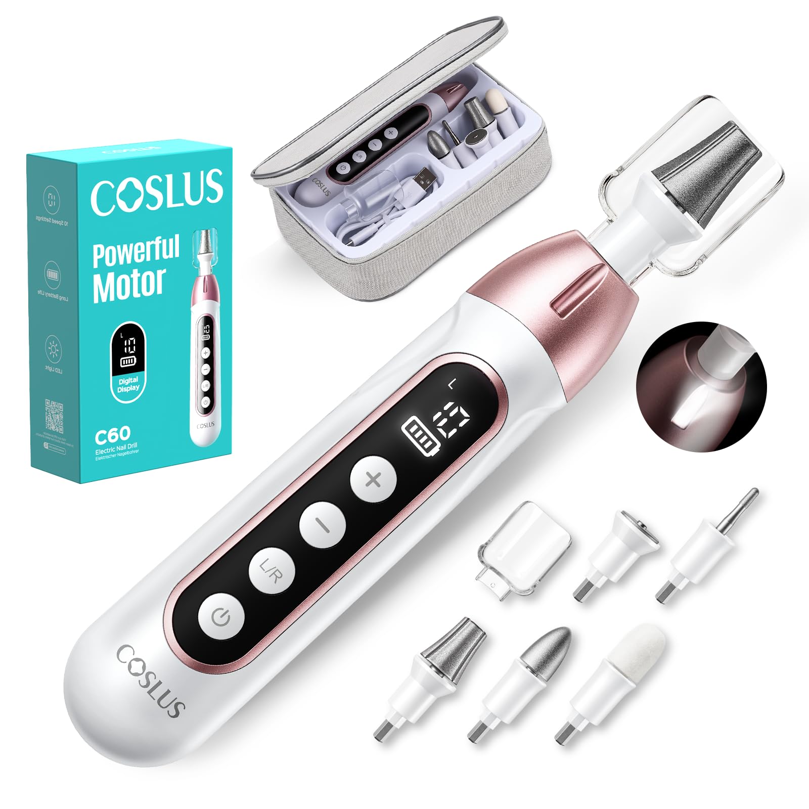 COSLUS C60 front view showing sleek cordless design and professional look