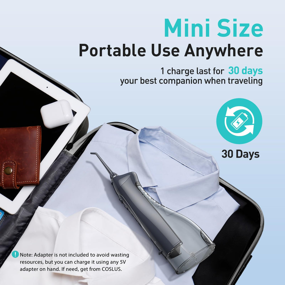 COSLUS travel kit packed with USB cable and interchangeable tips for convenience
