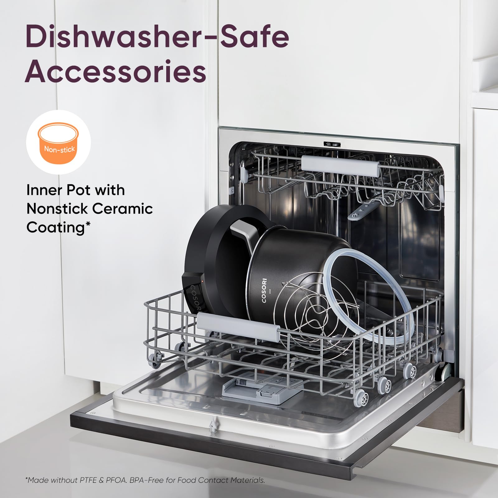 Cosori control panel close-up highlighting presets for quick, accurate cooking