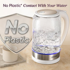 Cosori dual-angle lid detail demonstrating splash-reducing and cleaning ease