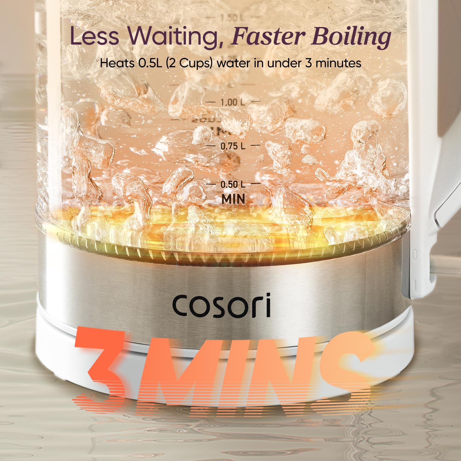 Cosori precision spout close-up for accurate pouring and spill prevention