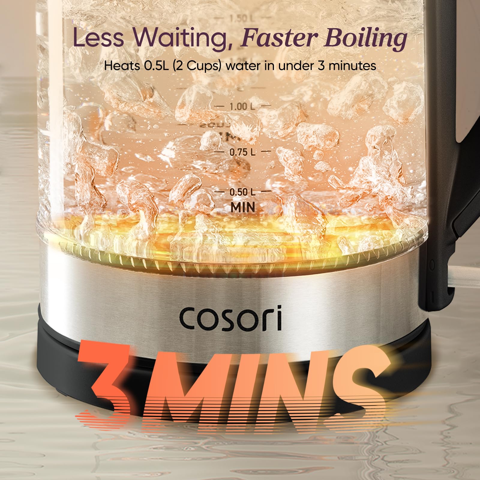 Cosori lid open showing wide mouth for easy cleaning and filling