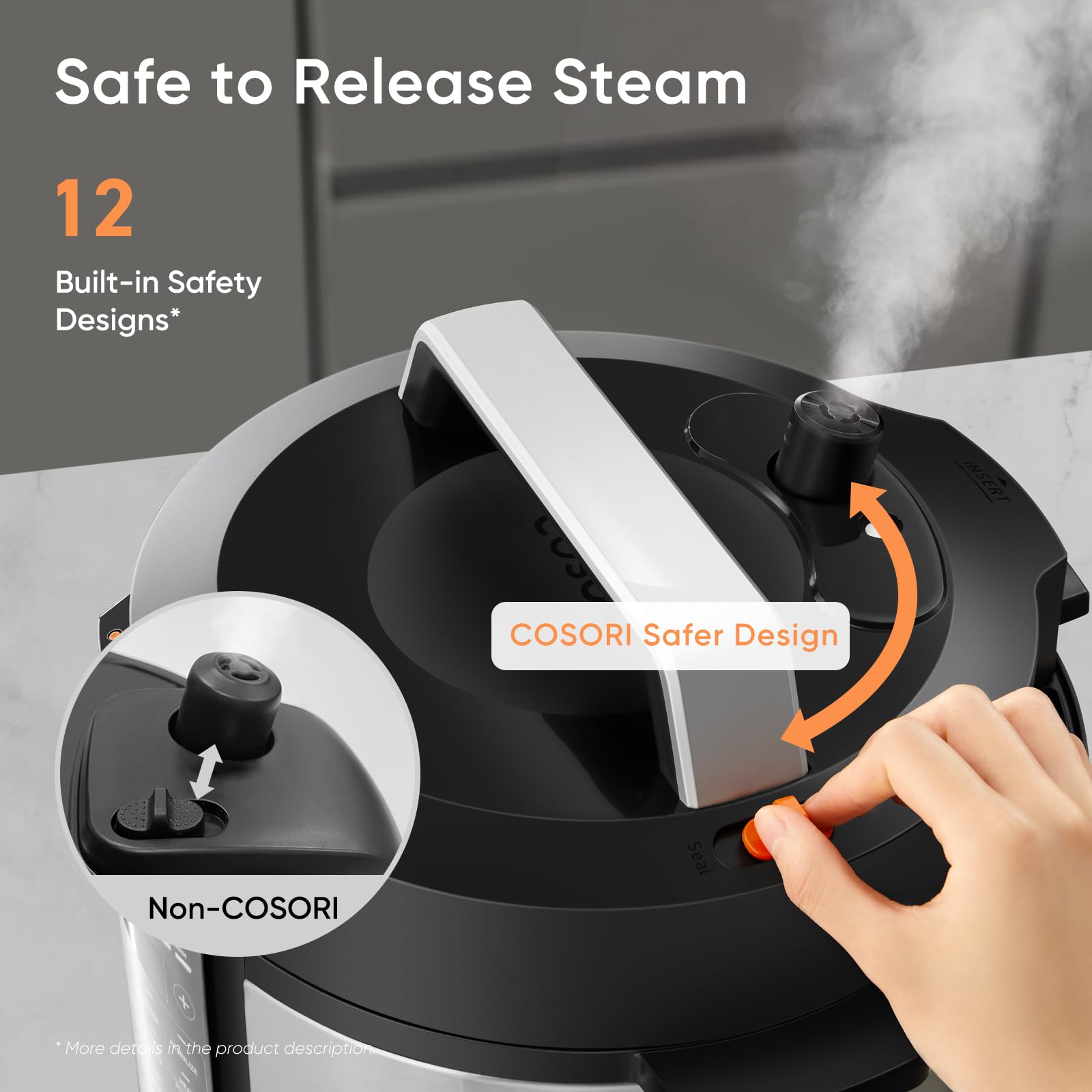 Cosori steam rack and accessories laid out for versatile cooking options