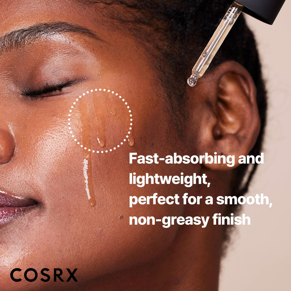 COSRX ingredient label close-up noting alpha-arbutin and niacinamide