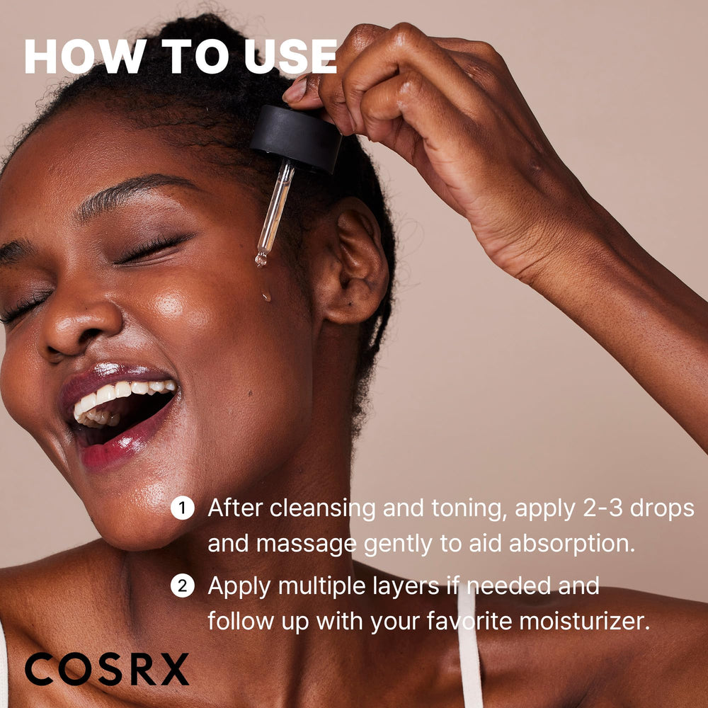 COSRX applying serum onto cheek demonstrating targeted spot care