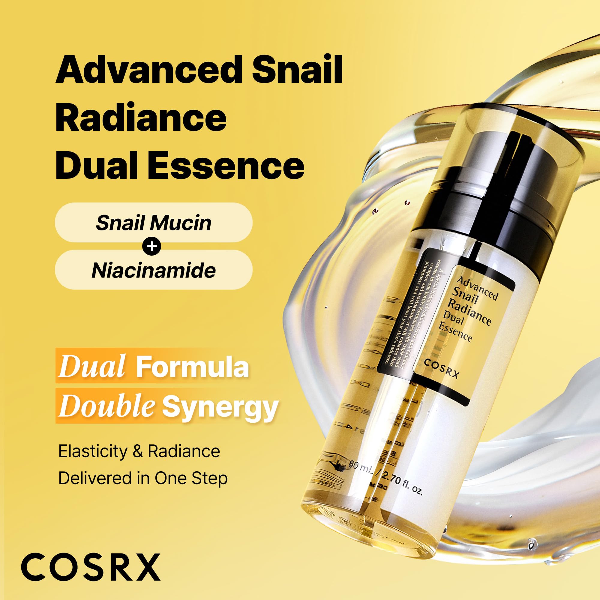 COSRX close-up of dual-pump mechanism for precise two-texture dispensing