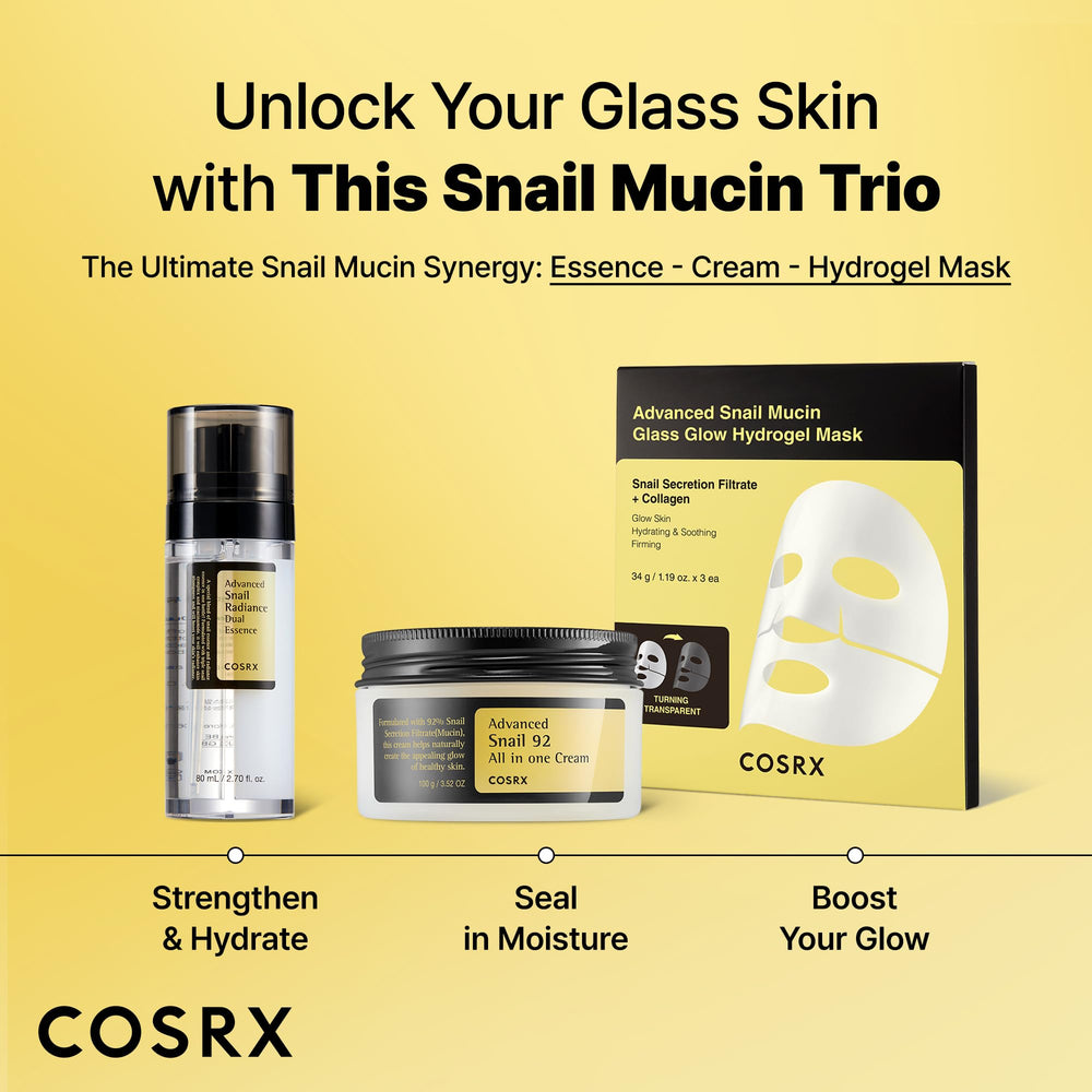 COSRX ingredients label closeup highlighting snail mucin and niacinamide