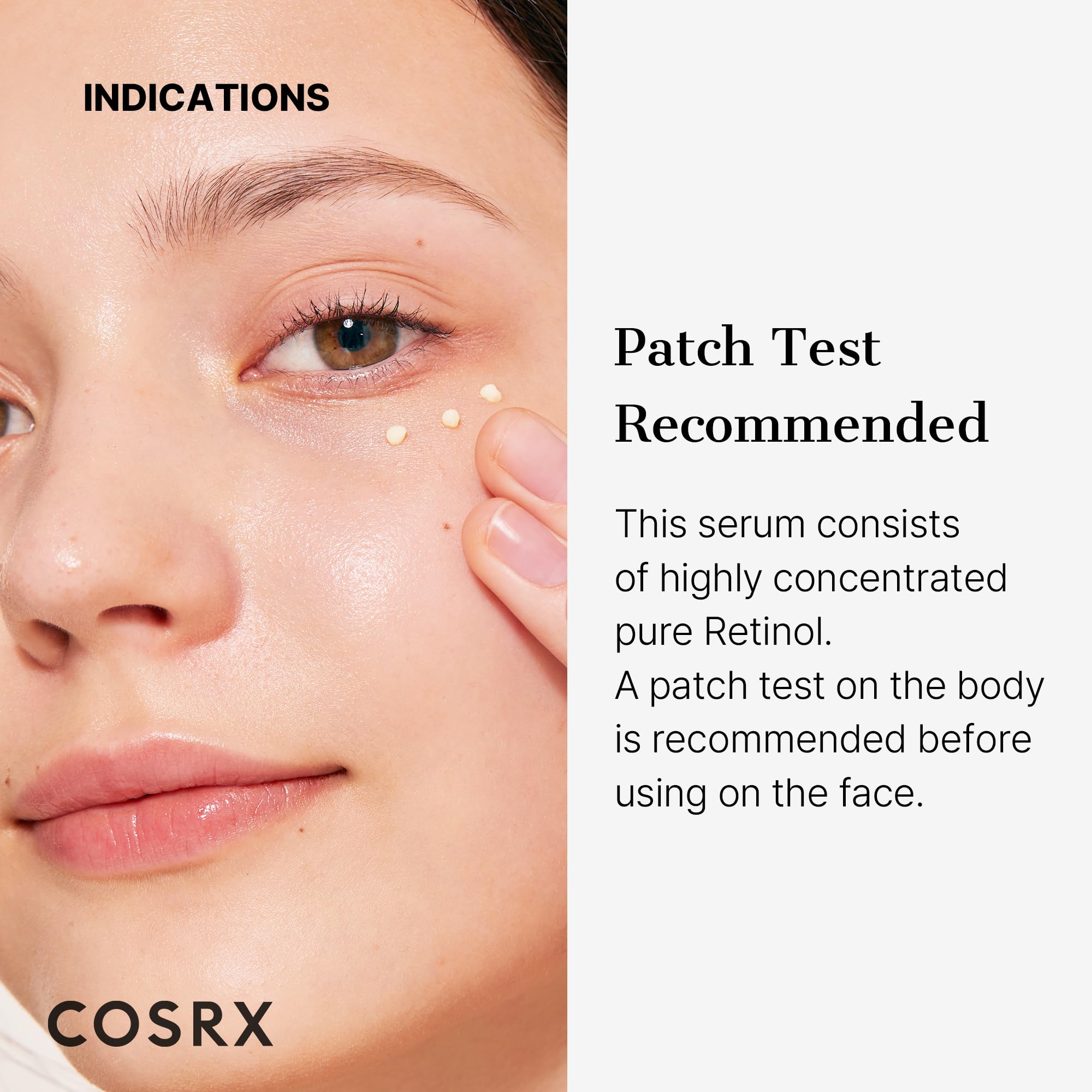 COSRX applying cream to under-eye area to target fine lines with gentle care
