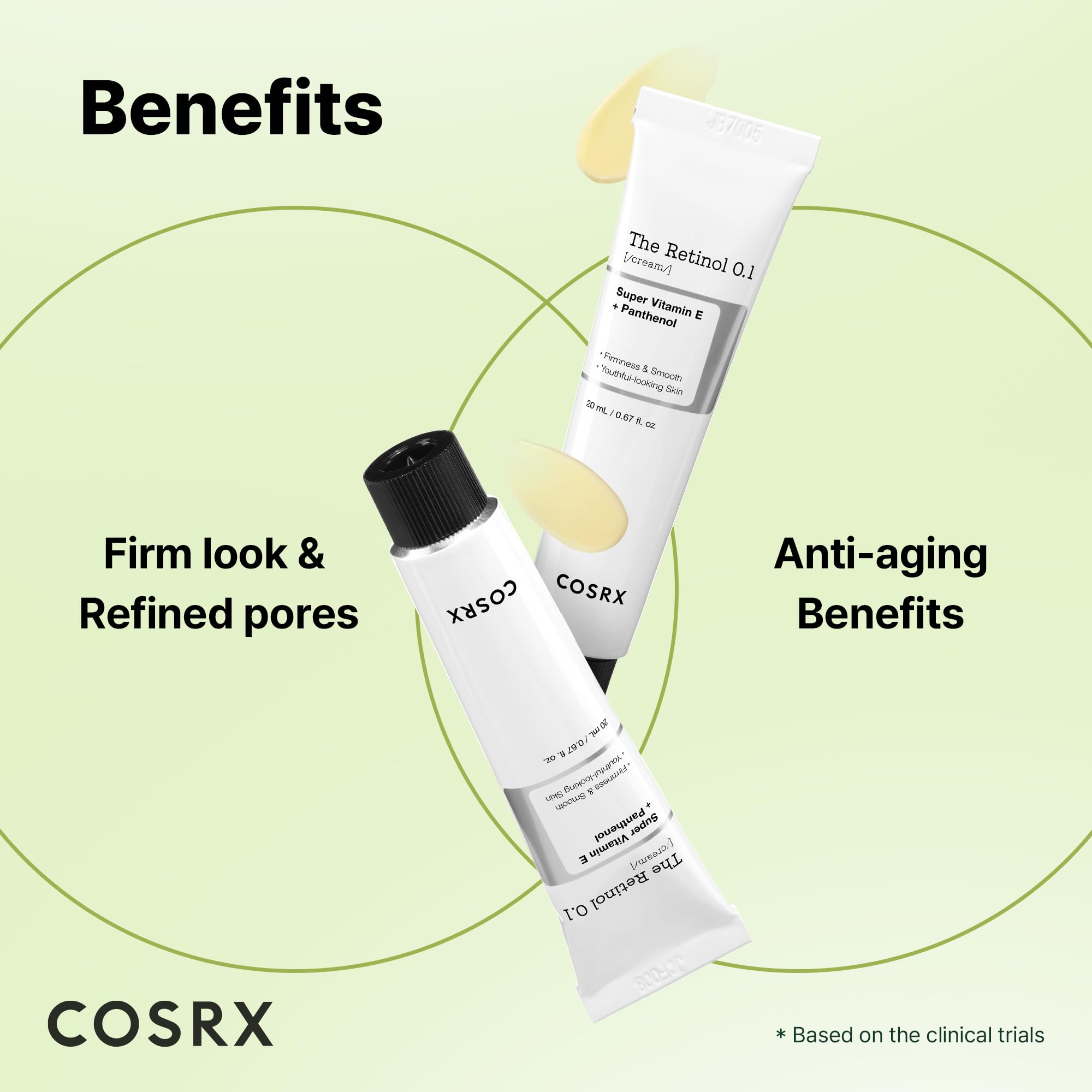 COSRX cream on fingertip ready to apply, demonstrates small pea-sized usage benefit