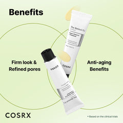 COSRX cream on fingertip ready to apply, demonstrates small pea-sized usage benefit