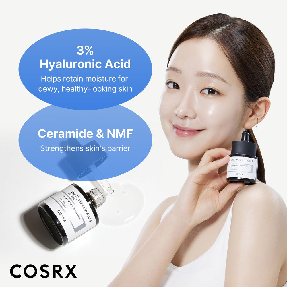 COSRX texture close-up of lightweight serum showing fast-absorbing consistency for comfortable wear