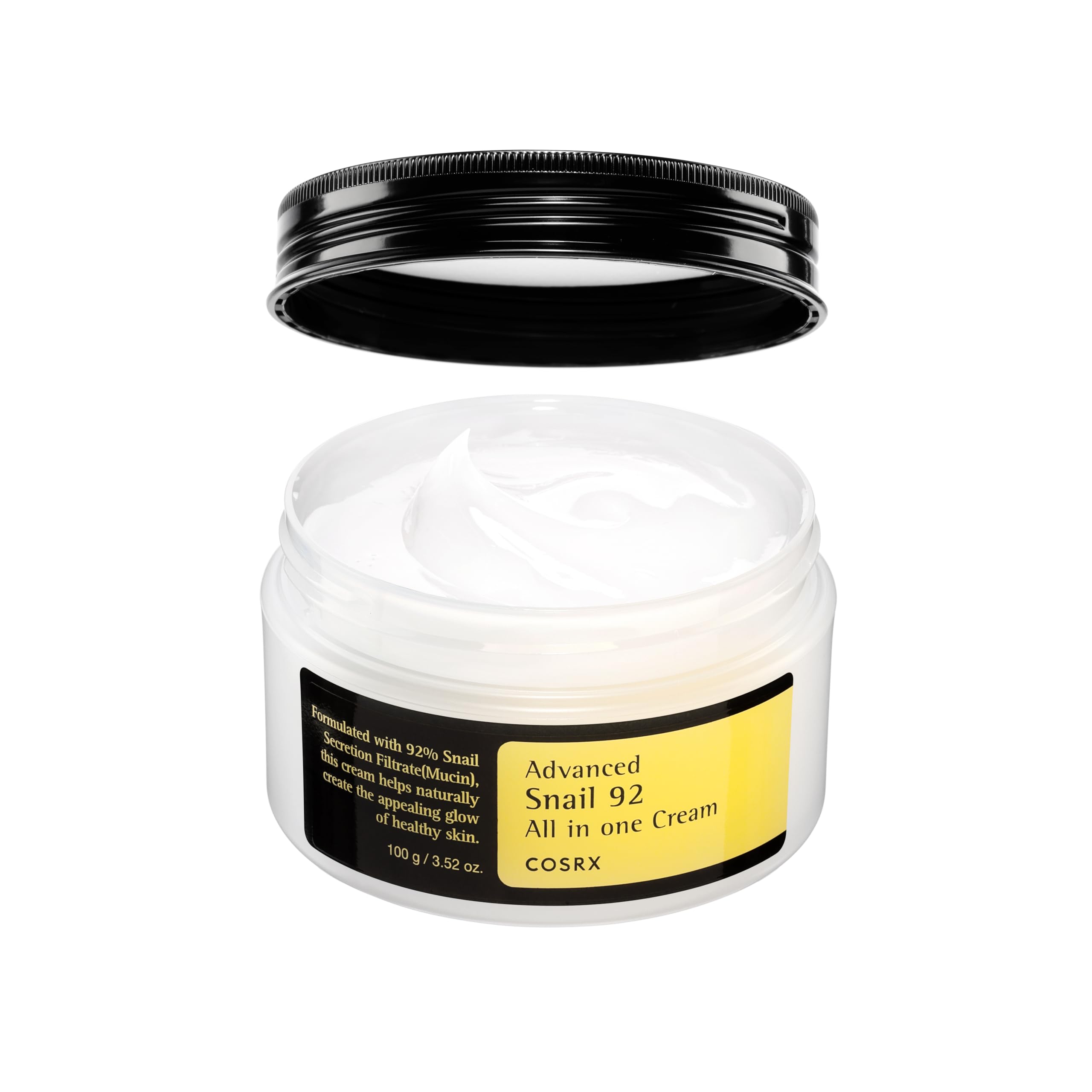 COSRX jar front view showing label and compact packaging benefit clarity