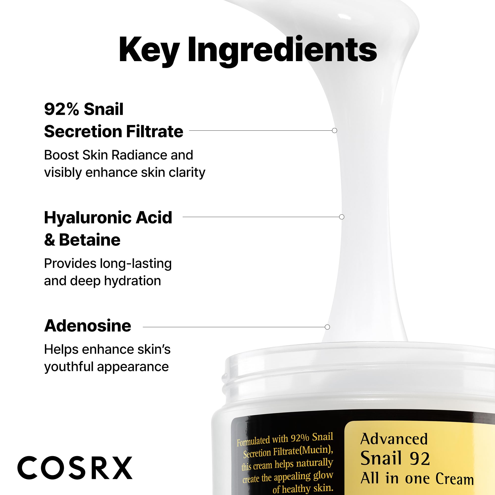 COSRX jar next to coin for scale showing true 3.52 oz size benefit