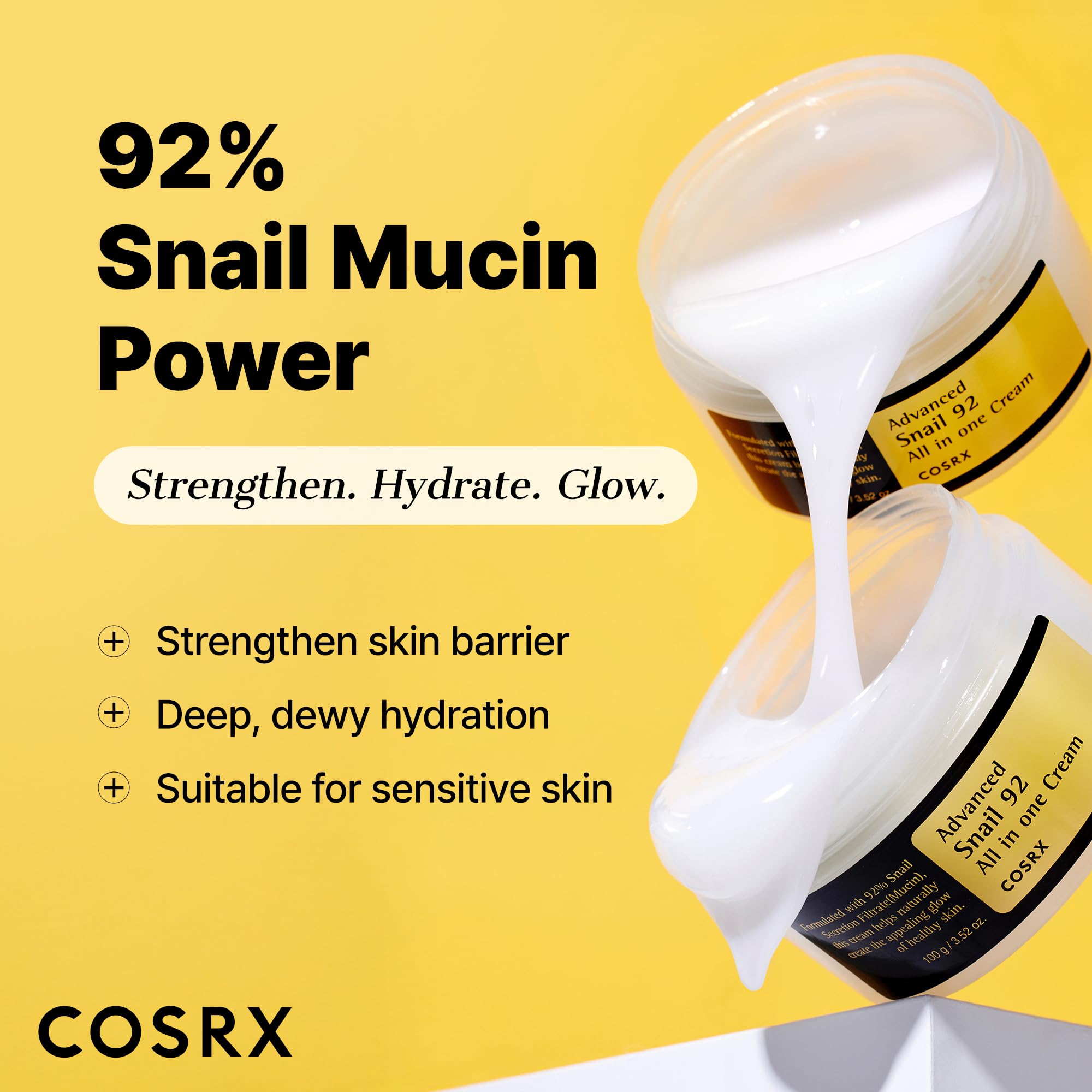 COSRX close-up of gel-cream texture revealing lightweight hydration benefit