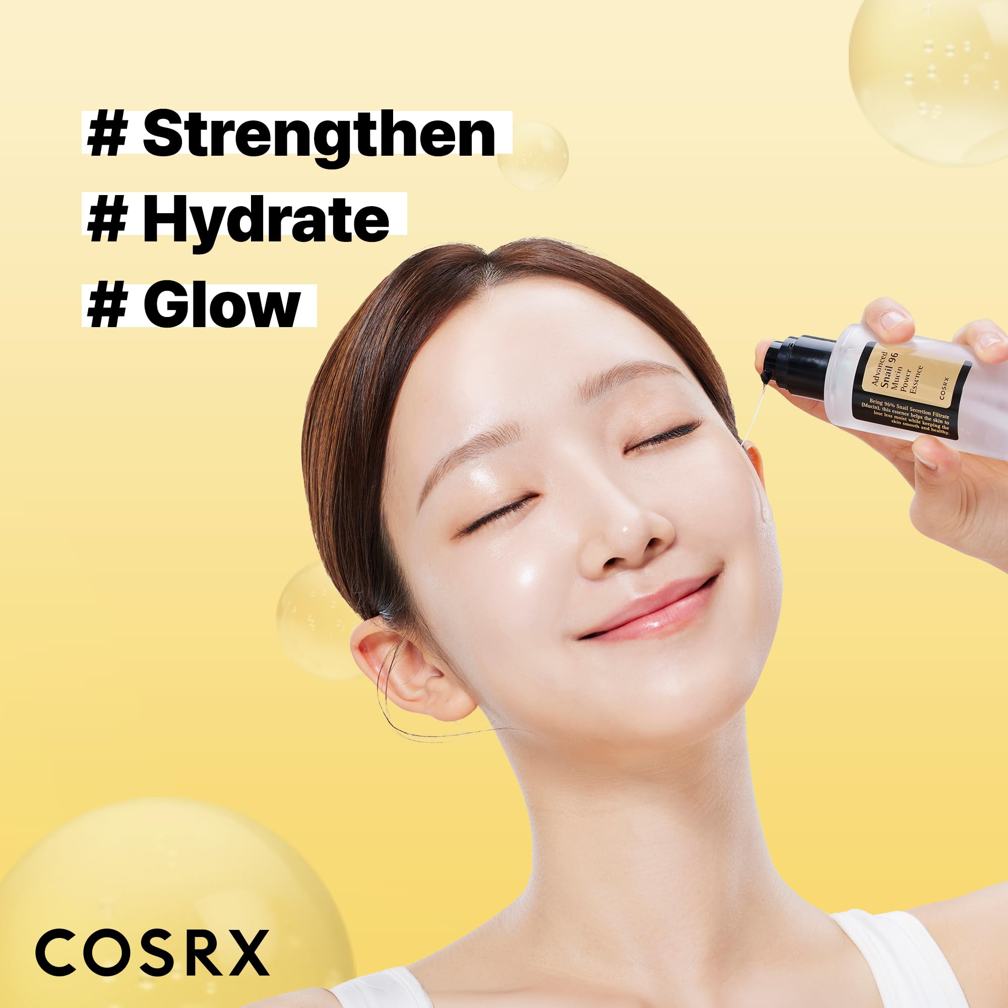 COSRX texture smear of snail essence highlighting lightweight hydration effect