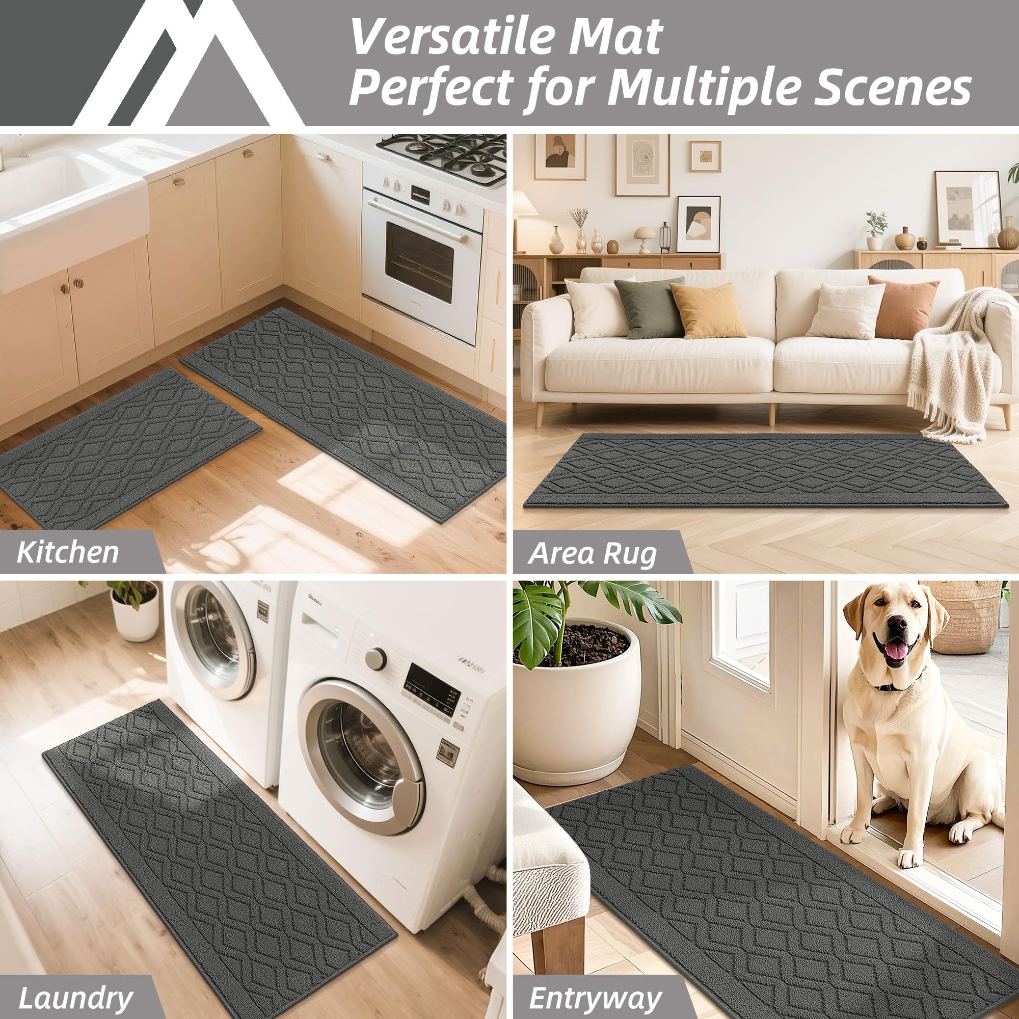 COSY HOMEER folded rug ready for machine wash showing easy-care benefit