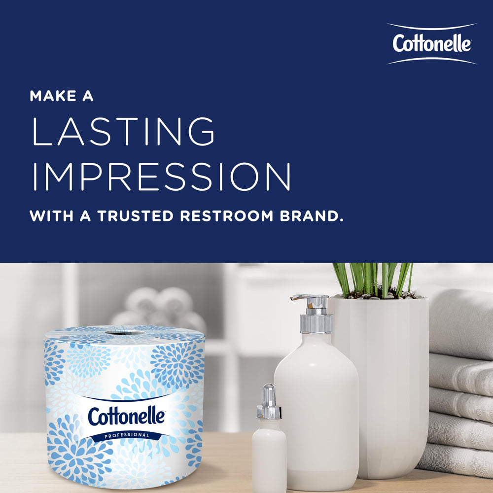 Cottonelle Professional patterned sheet close-up signaling softness and guest appeal